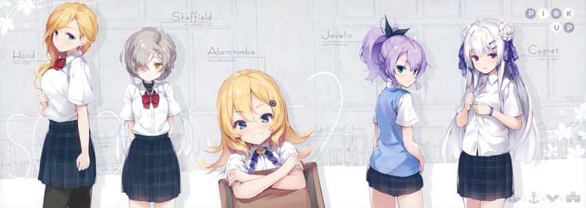 javelin, sheffield, hood, cygnet, and abercrombie (azur lane) drawn by senji_(tegone_spike)