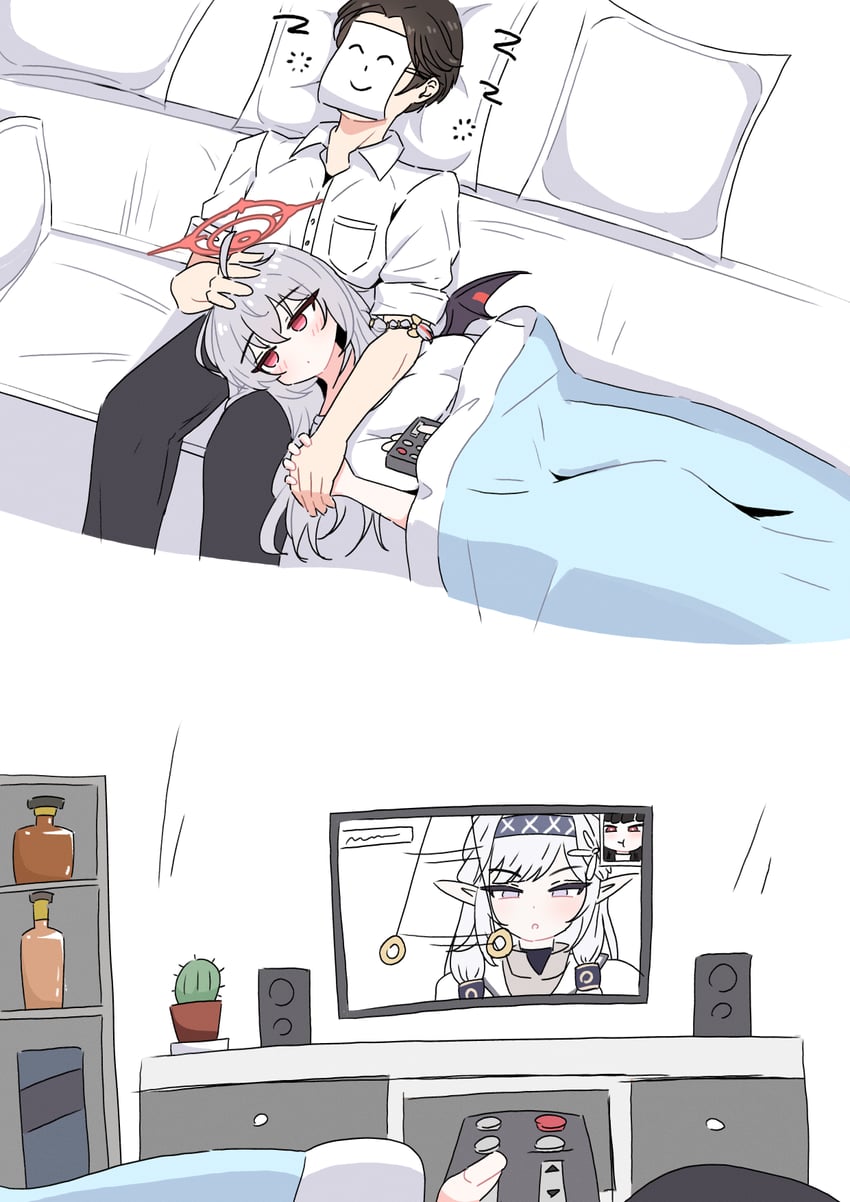 sensei, doodle sensei, rio, haruna, and himari (blue archive) drawn by chilong_(heronas)
