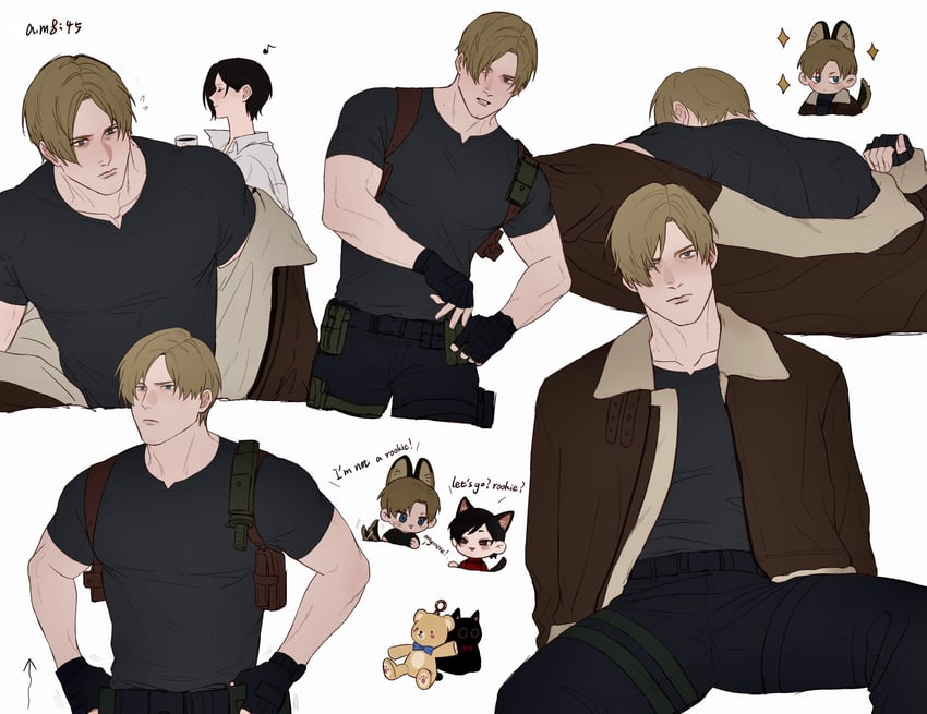 leon s. kennedy and ada wong (resident evil and 1 more) drawn by aaamber_22