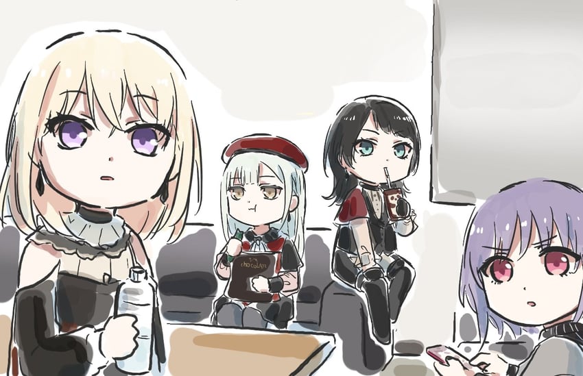 wakaba mutsumi, yahata umiri, misumi uika, mortis, yuutenji nyamu, and 2 more (bang dream! and 1 more) drawn by lyy