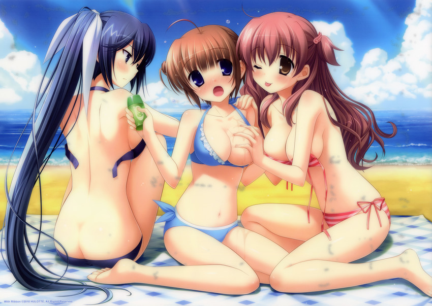 hosaka hina, tezuka yumimi, and takamizawa saran (with ribbon) drawn by ikegami_akane