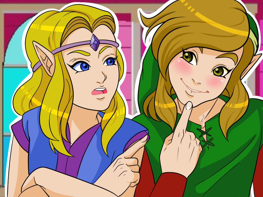 link and princess zelda (the legend of zelda and 1 more) drawn by taplo_albore