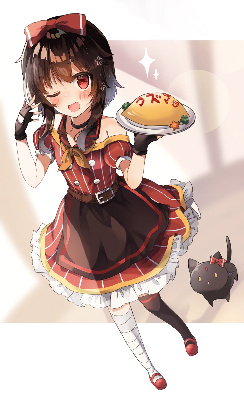 megumin and chomusuke (kono subarashii sekai ni shukufuku wo!) drawn by yuno_(suke_yuno)