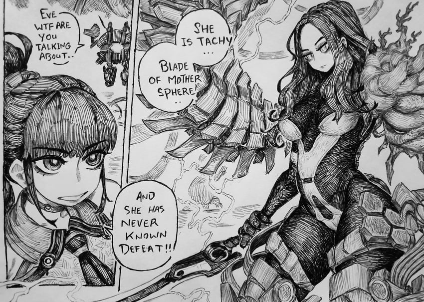 eve and tachy (elden ring and 1 more) drawn by chronozbergh