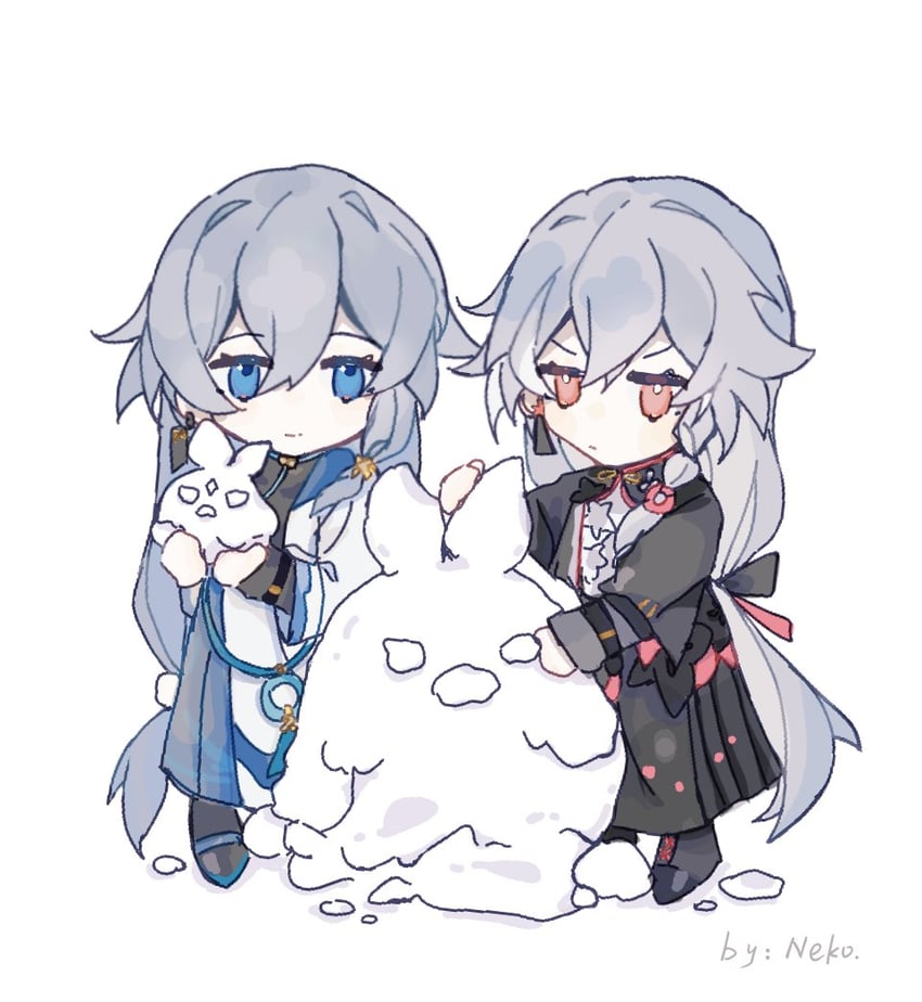 fu hua, herrscher of sentience, and jingwei (honkai and 1 more) drawn by neko_(neko112121)