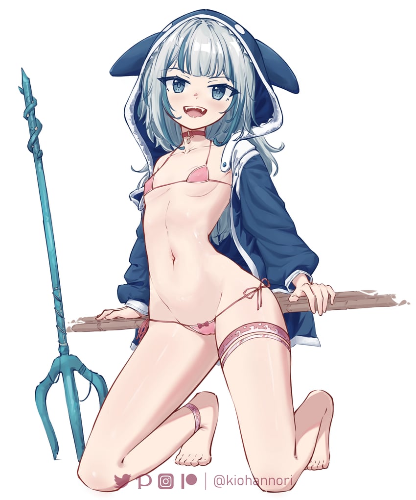 gawr gura (hololive and 1 more) drawn by kiohannori