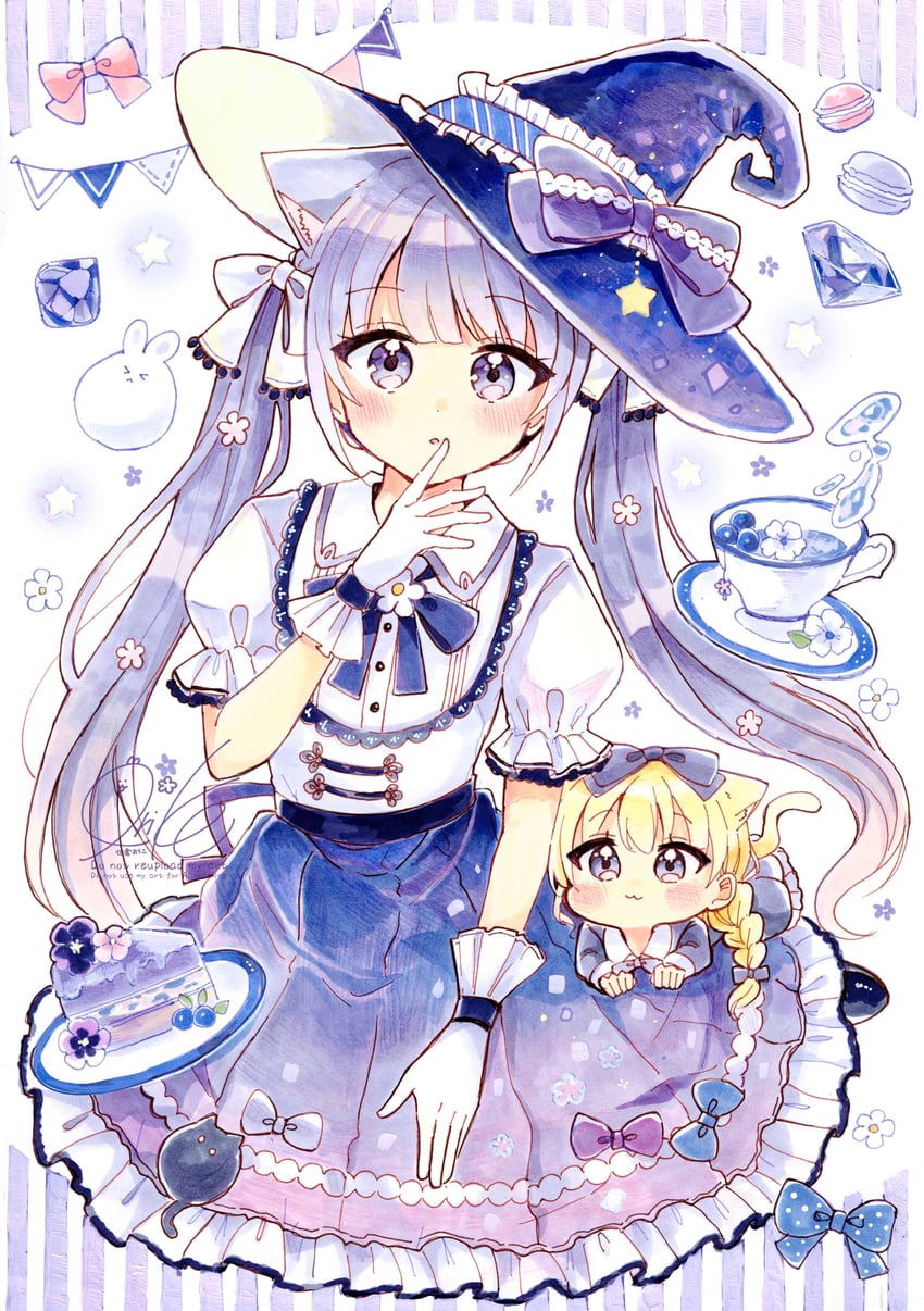 rucora and hime (fushigi na neko no machi meltier) drawn by sakura_oriko