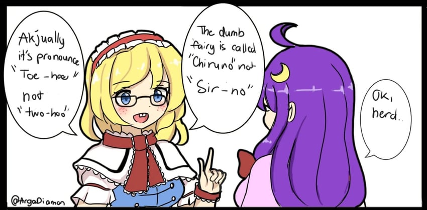 alice margatroid and patchouli knowledge (touhou) drawn by diamon_arga