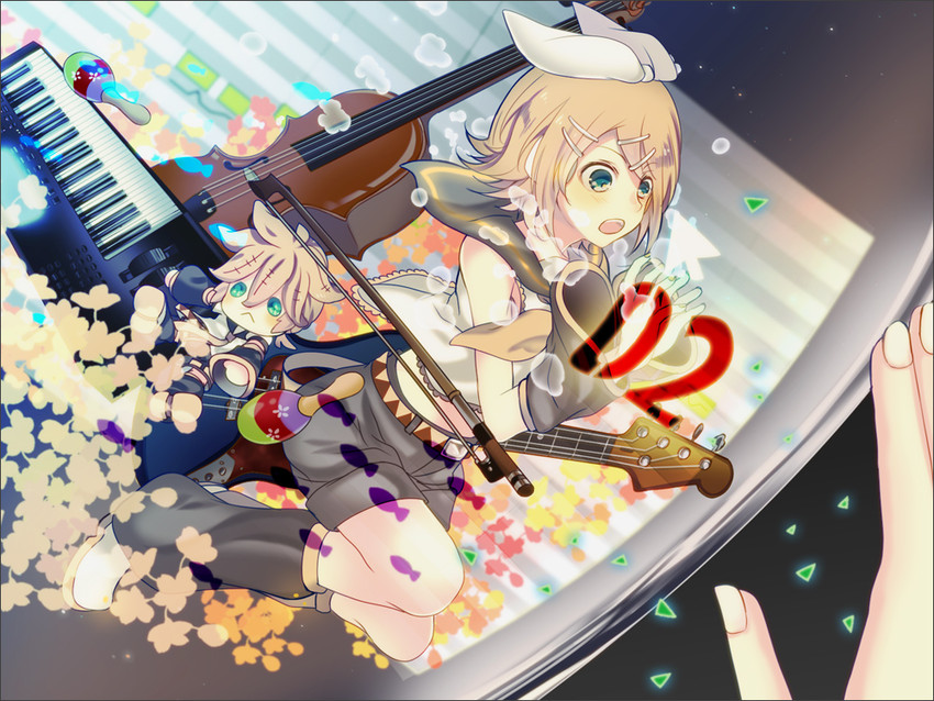 kagamine rin and kagamine len (vocaloid) drawn by soriku