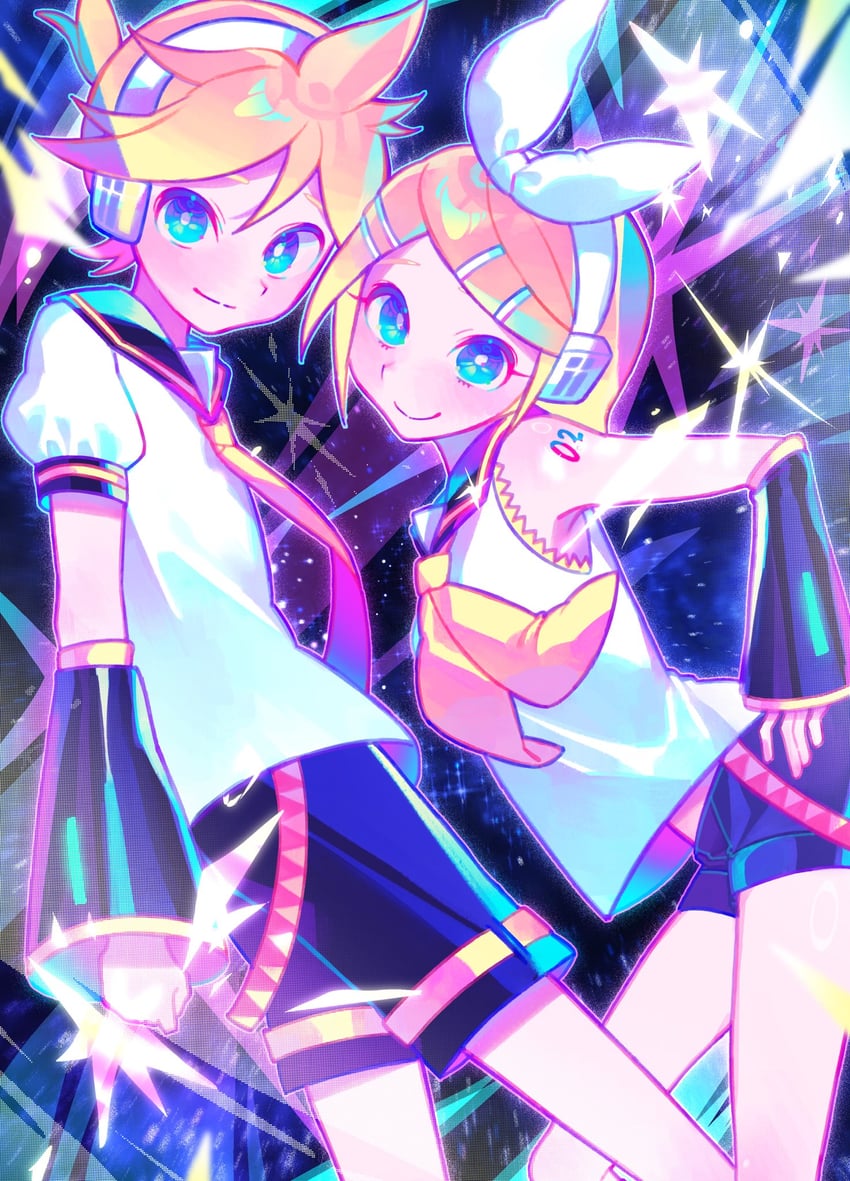 kagamine rin and kagamine len (vocaloid) drawn by iro_(mywife_sunny)