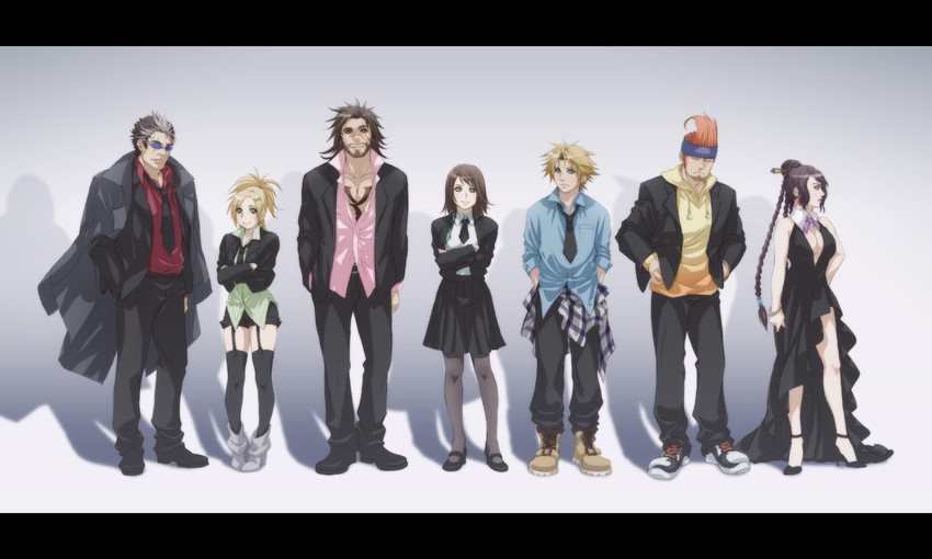 yuna, tidus, rikku, lulu, jecht, and 2 more (final fantasy and 1 more) drawn by applemac