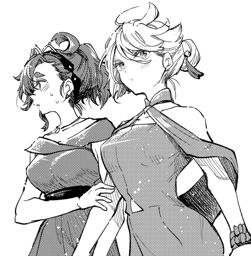 suletta mercury and miorine rembran (gundam and 1 more) drawn by kudou_makoto
