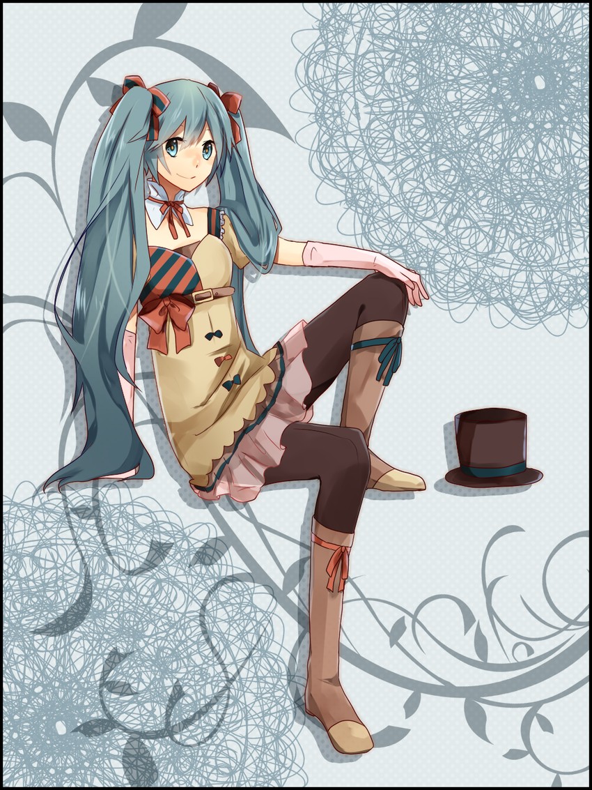 hatsune miku and ennui heiwa miku (vocaloid) drawn by hanagerian