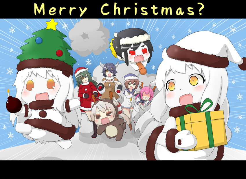tenryuu, amatsukaze, yukikaze, northern ocean princess, kiso, and 3 more (kantai collection and 1 more) drawn by yuureidoushi_(yuurei6214)