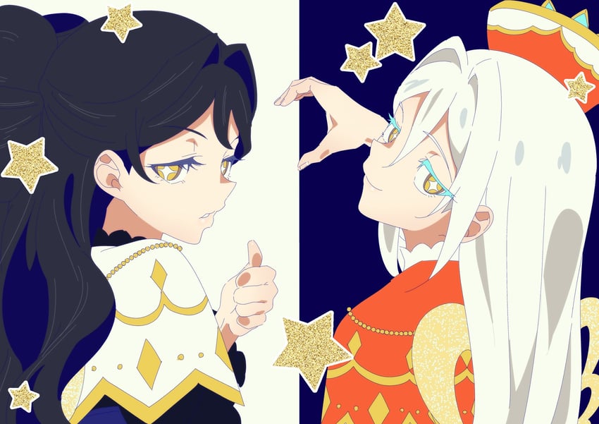 solulu and luluna (pretty series and 1 more) drawn by zashima