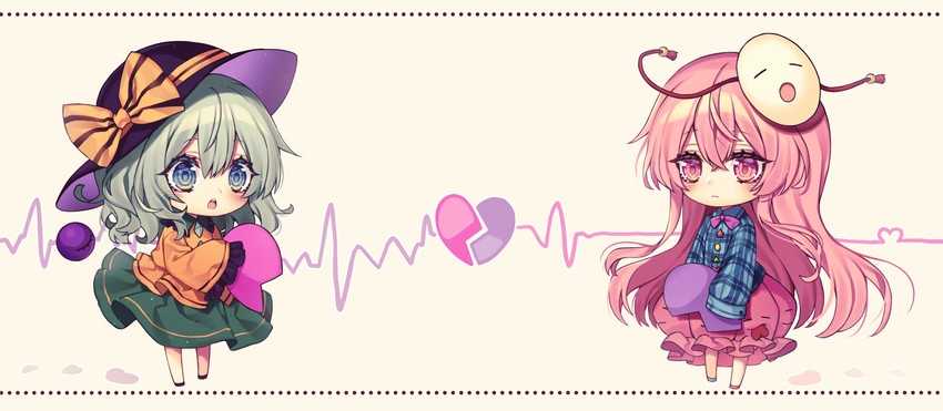 komeiji koishi and hata no kokoro (touhou) drawn by kyouda_suzuka