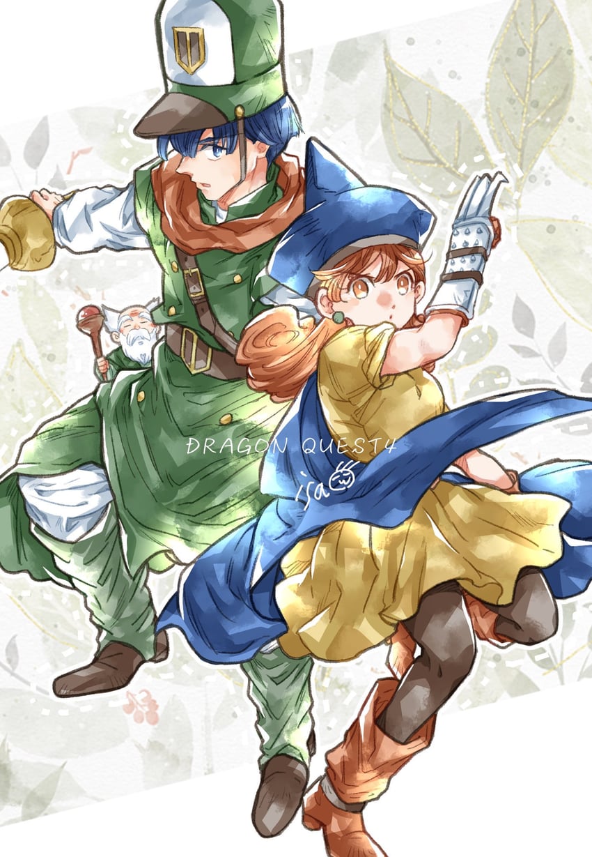 alena and clift (dragon quest and 1 more) drawn by isa_(chiyo-s)