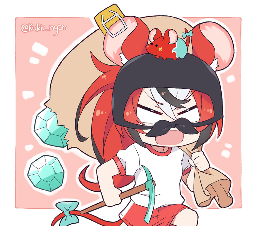 hakos baelz and mr. squeaks (hololive and 2 more) drawn by kukie-nyan