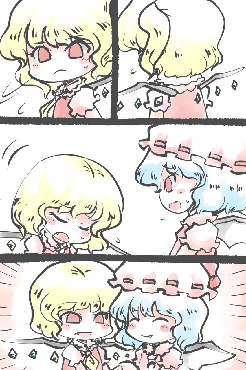 remilia scarlet and flandre scarlet (touhou) drawn by doku_corne