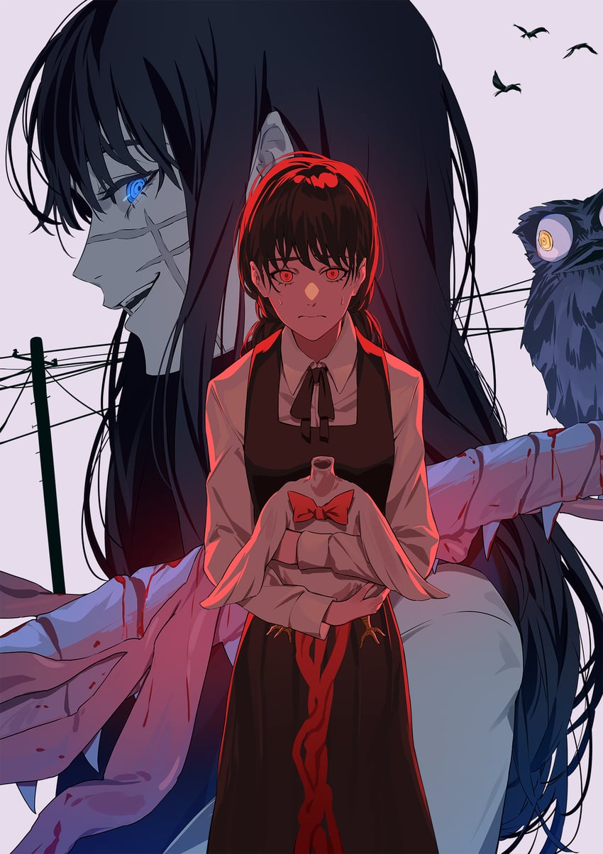 yoru, mitaka asa, war devil, and bucky (chainsaw man) drawn by ibaraki_shun
