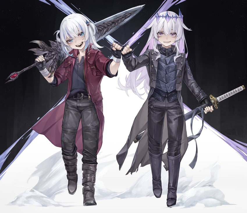 gawr gura, koseki bijou, dante, and vergil (hololive and 3 more) drawn by igonnaswing