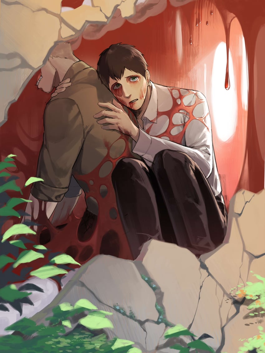 reiner braun and bertolt hoover (shingeki no kyojin) drawn by shadowlll2