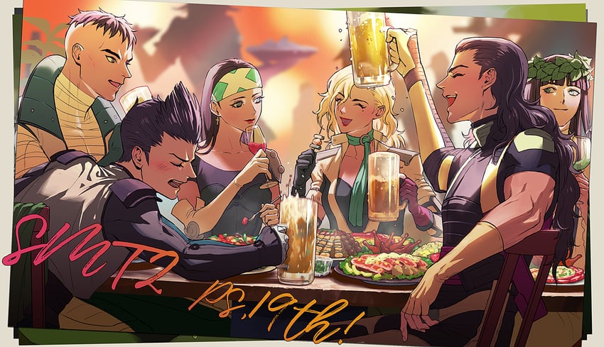 aleph, hiroko, beth, zayin, daleth, and 1 more (shin megami tensei and 1 more) drawn by o_c_x