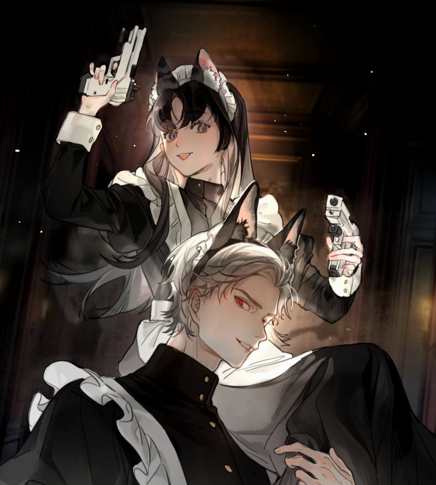 protagonist and sylus (love and deepspace) drawn by dansha_(dansha12345)