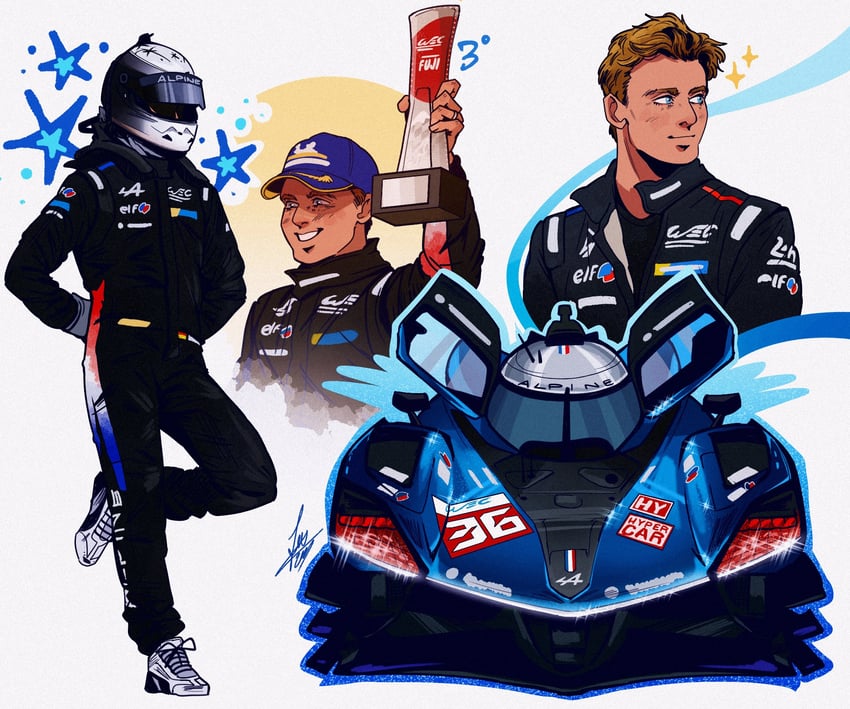 mick schumacher (real life and 1 more) drawn by schumisnoopy