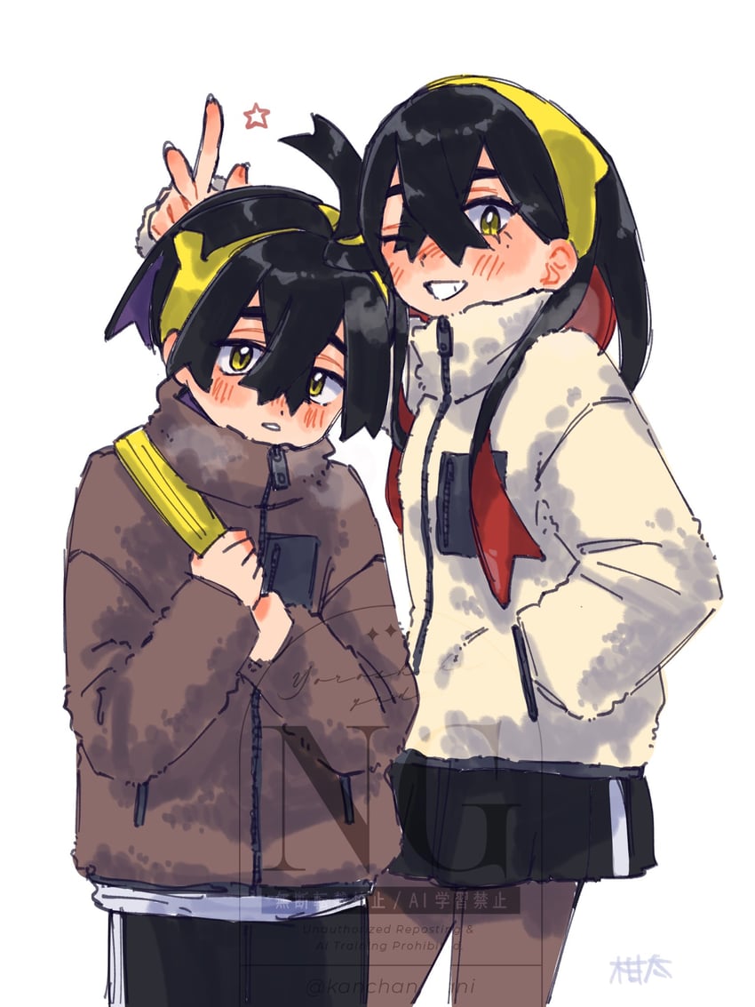 kieran and carmine (pokemon and 1 more) drawn by kanchan_kani