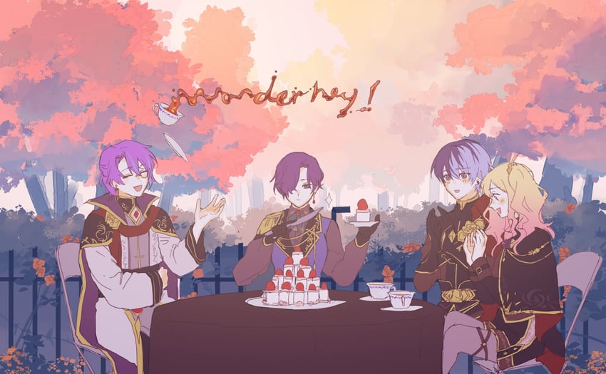 asahina mafuyu, kamishiro rui, aoyagi touya, and tenma saki (project sekai) drawn by ganada_404