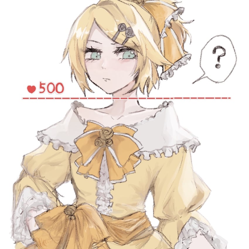 kagamine rin and riliane lucifen d'autriche (vocaloid and 2 more) drawn by tamutamun