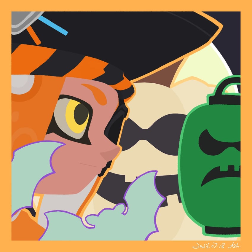octoling player character and octoling girl (splatoon and 1 more) drawn by ash011023