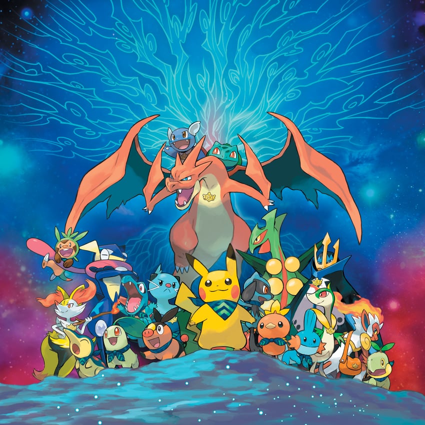pikachu, charizard, bulbasaur, cyndaquil, braixen, and 17 more (pokemon and 2 more)