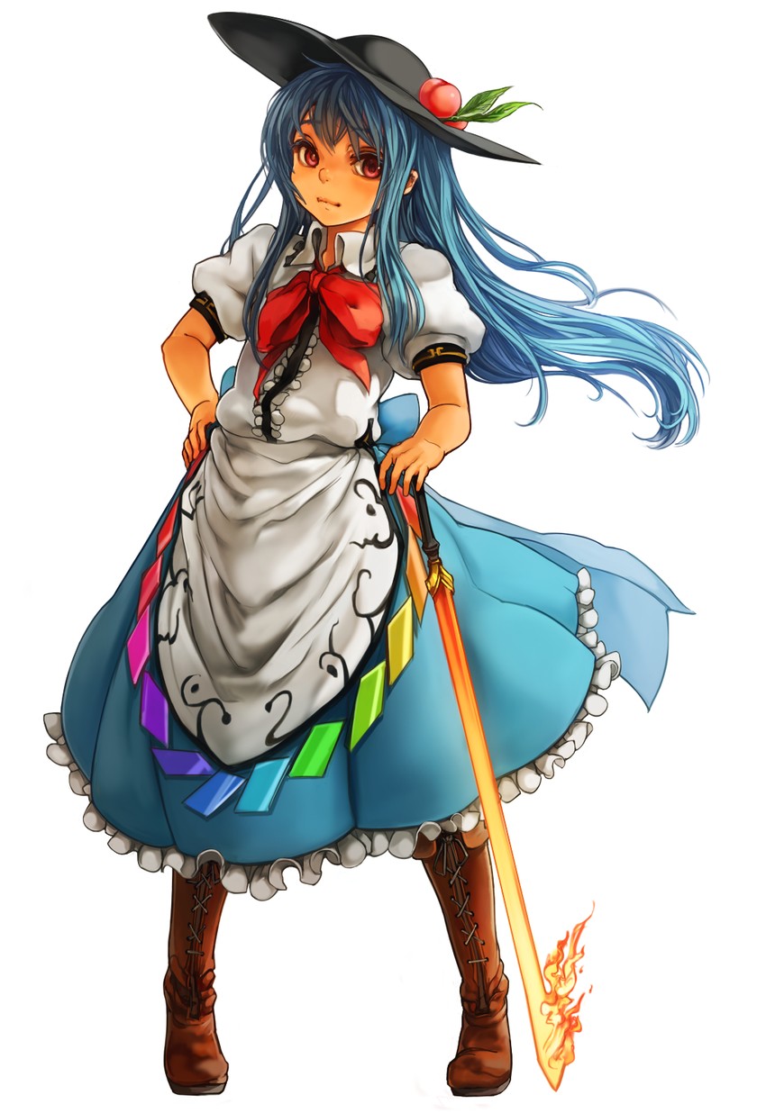 hinanawi tenshi (touhou) drawn by sachito