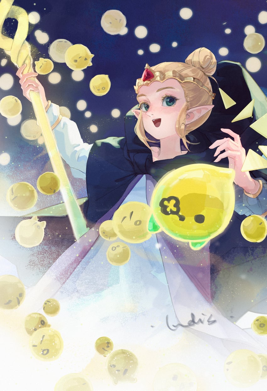 princess zelda and tri (the legend of zelda and 1 more) drawn by indis