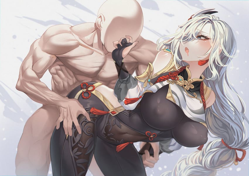 shenhe (genshin impact) drawn by mucha_(user_sxzr8573)