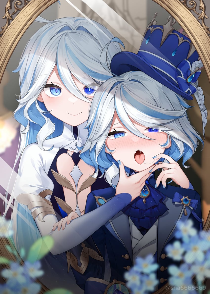 furina and focalors (genshin impact) drawn by shrimp_cake