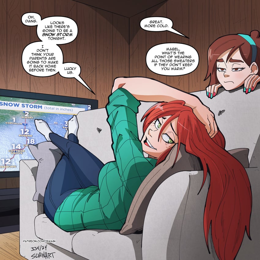 mabel pines and wendy corduroy (gravity falls) drawn by swain_(artist)