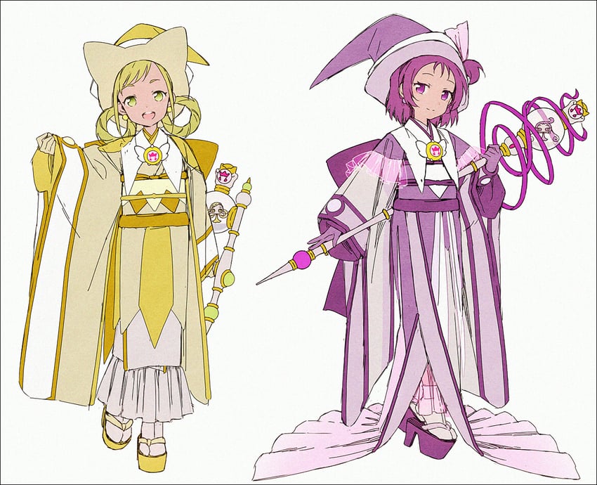 segawa onpu, asuka momoko, roro, and nini (ojamajo doremi) drawn by hakusai_(tiahszld)