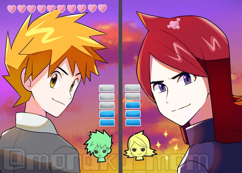 blue oak and silver (pokemon and 1 more) drawn by monaka_mom