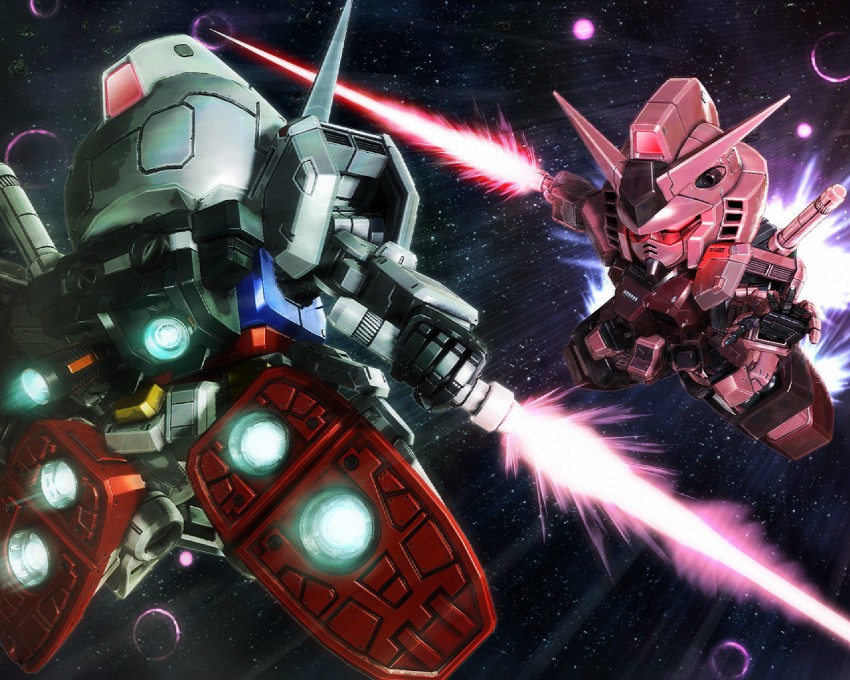 rx-78-2 gundam and rx-78-2 gundam casval custom (gundam and 3 more) drawn by a_mituhashi