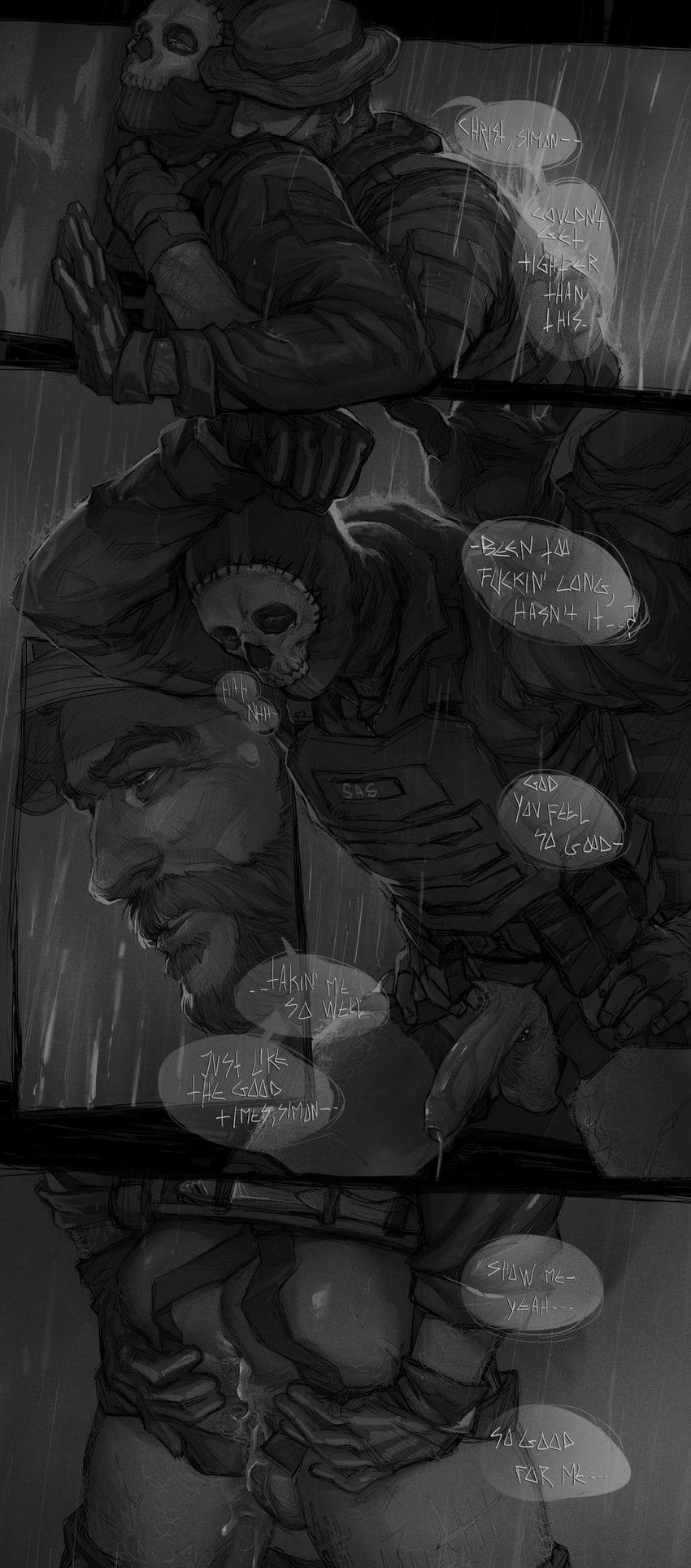 ghost and captain price (call of duty and 1 more) drawn by netcrow98