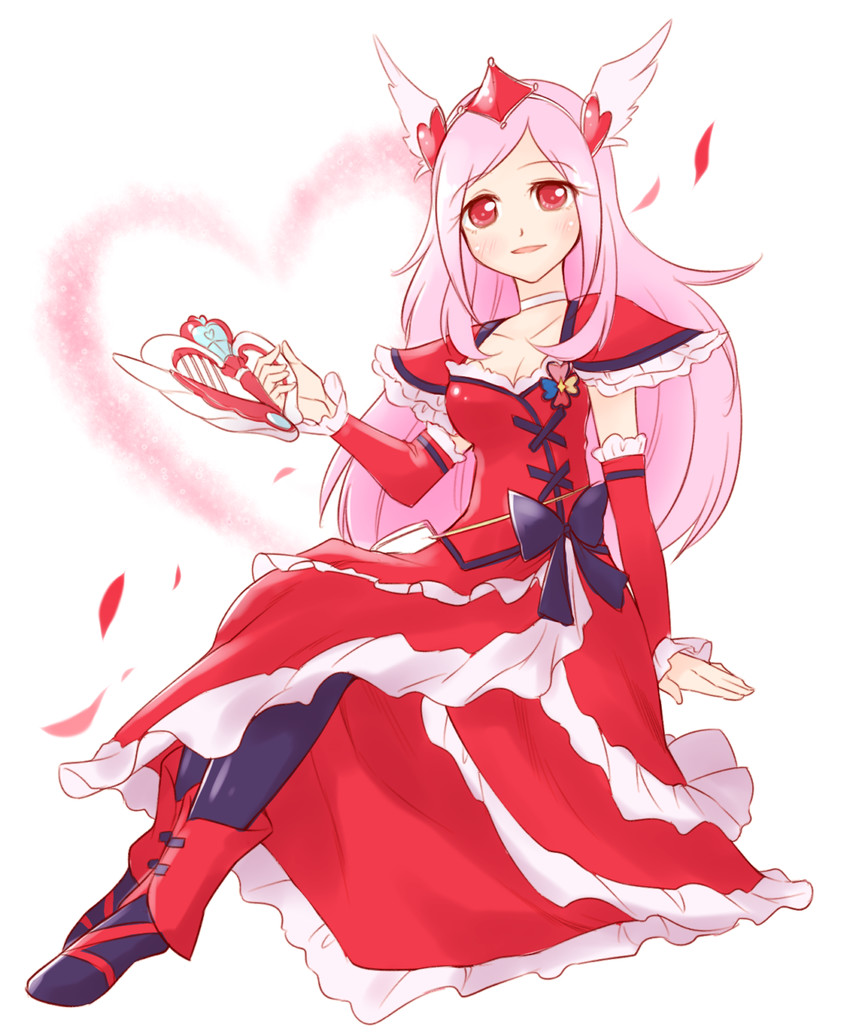 higashi setsuna and cure passion (precure and 1 more) drawn by arakawa_tarou