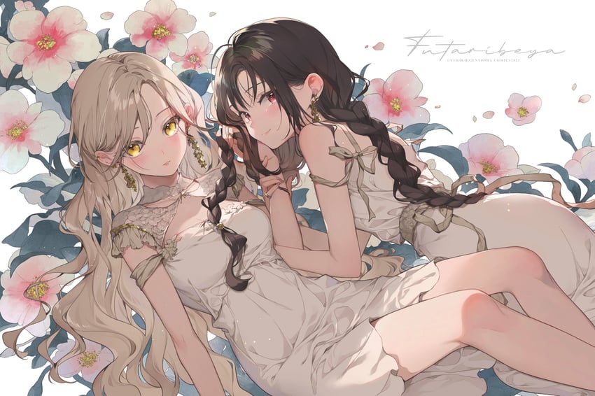 kawawa sakurako and yamabuki kasumi (futaribeya) drawn by yukiko_(tesseract)