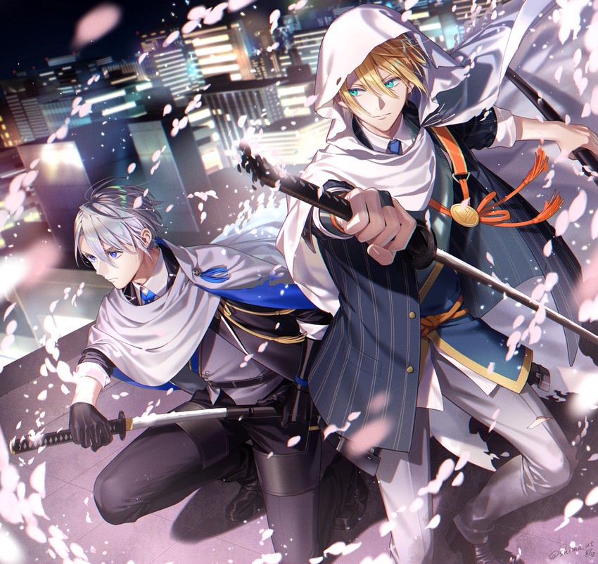 yamanbagiri kunihiro and yamanbagiri chougi (touken ranbu) drawn by noes