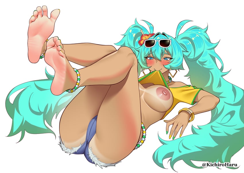 hatsune miku and brazilian miku (vocaloid) drawn by haruse_(kichiroharuse)