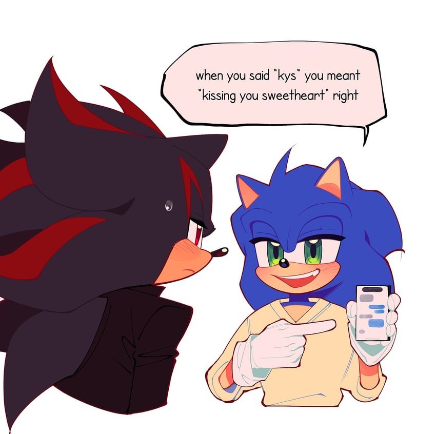 sonic the hedgehog and shadow the hedgehog (sonic) drawn by usheriiu