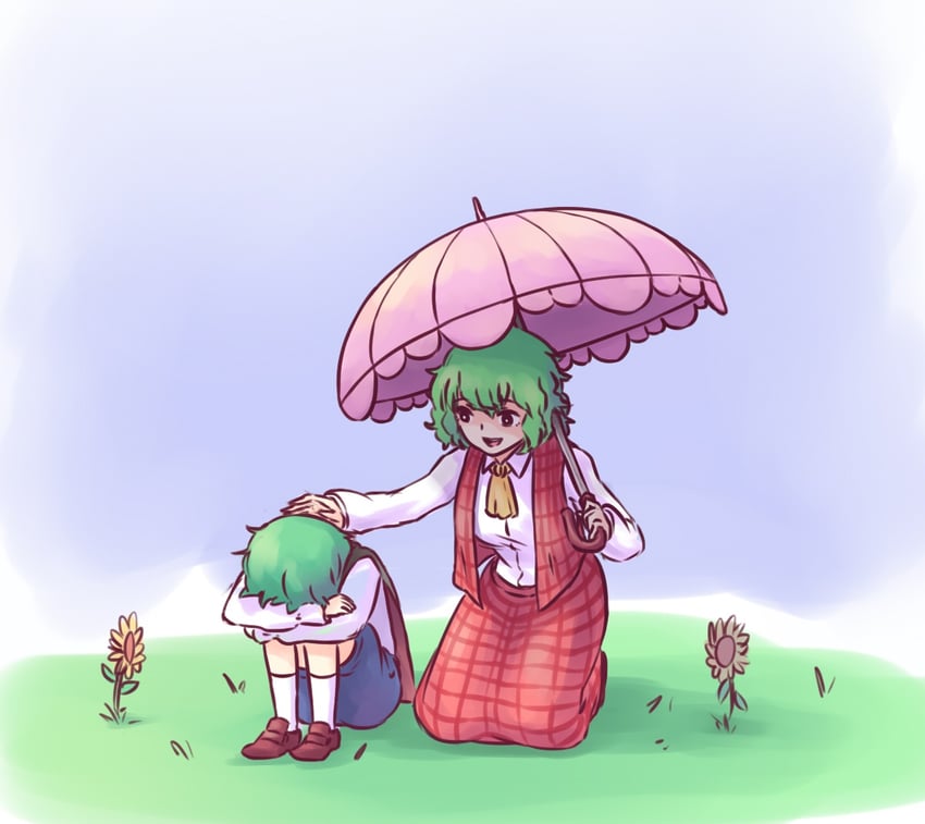kazami yuuka and wriggle nightbug (touhou) drawn by yoruny