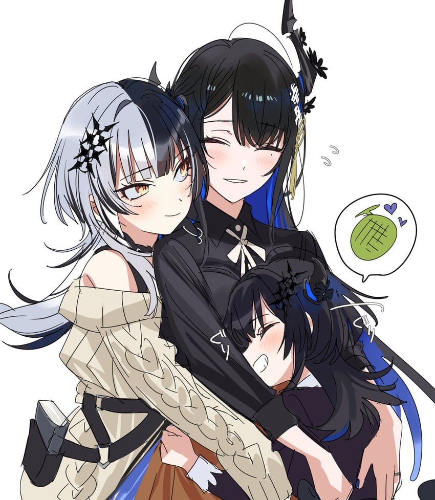 shiori novella and nerissa ravencroft (hololive and 1 more) drawn by yomosaka